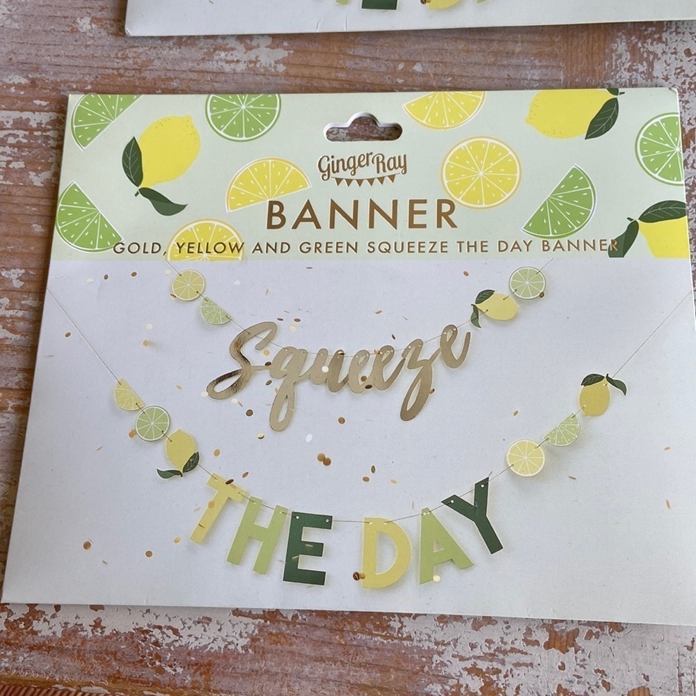 Ginger Ray Banner Squeeze The Day Gold, Yellow and Green
Banner - 5ft